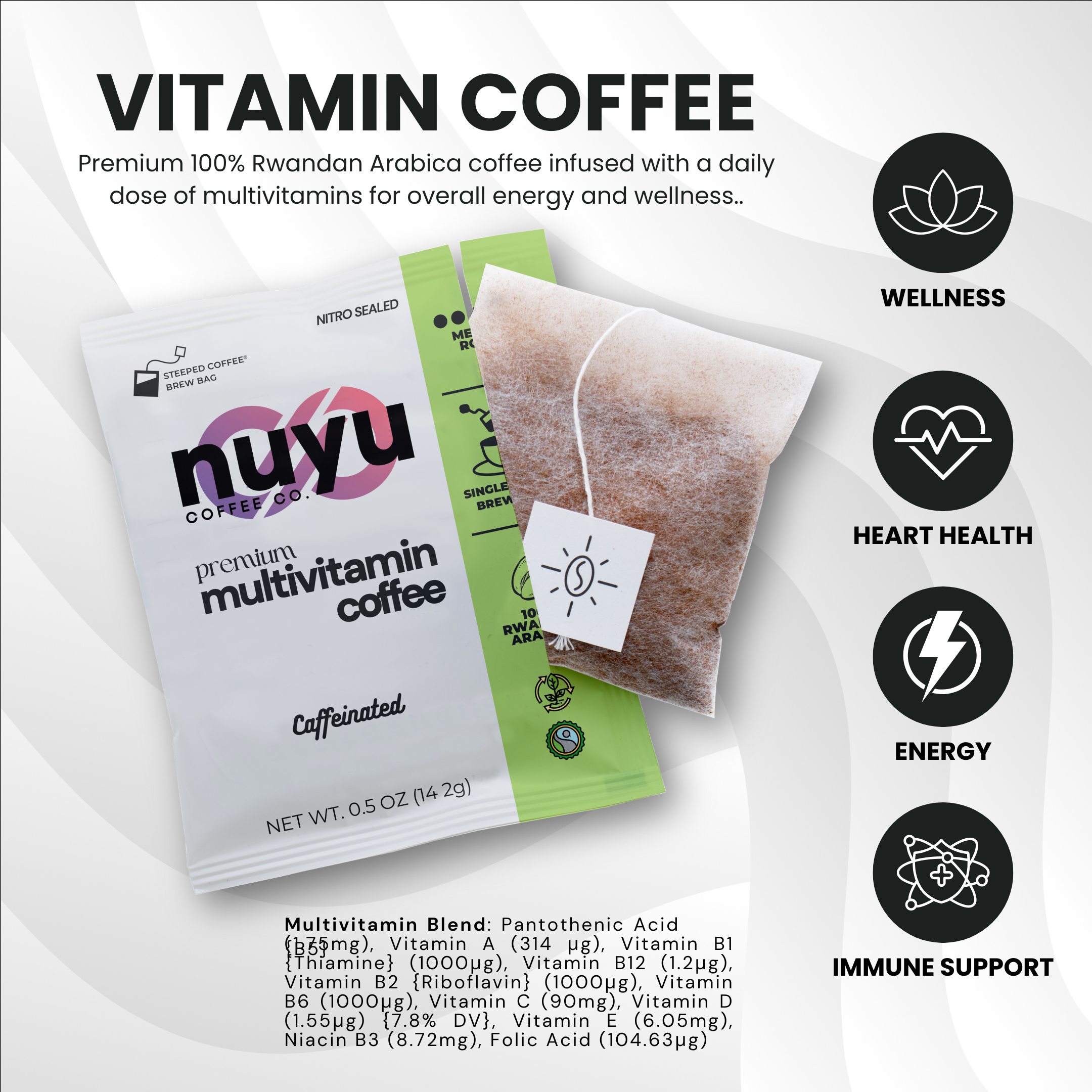 Nuyu Premium Multivitamin Coffee With 7 Brew Bags