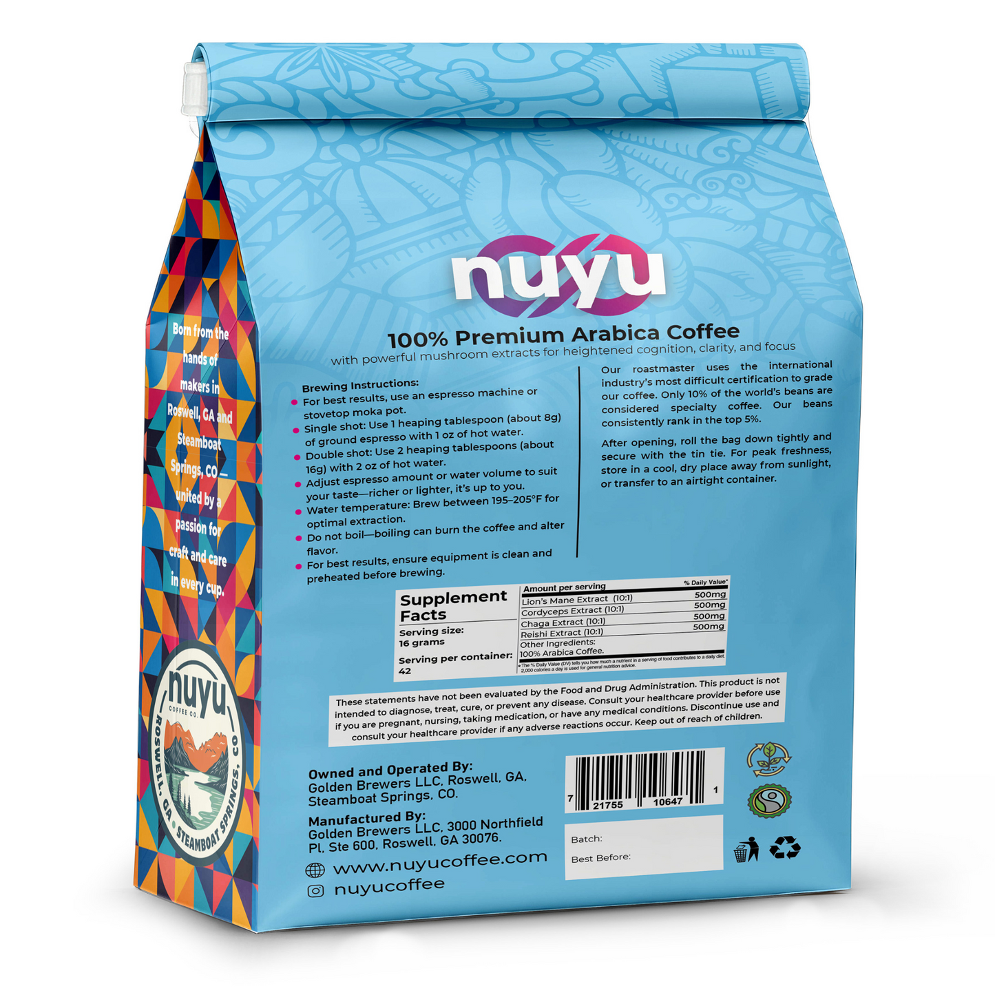 Mushroom Blend Espresso (12 oz) – Ground Coffee