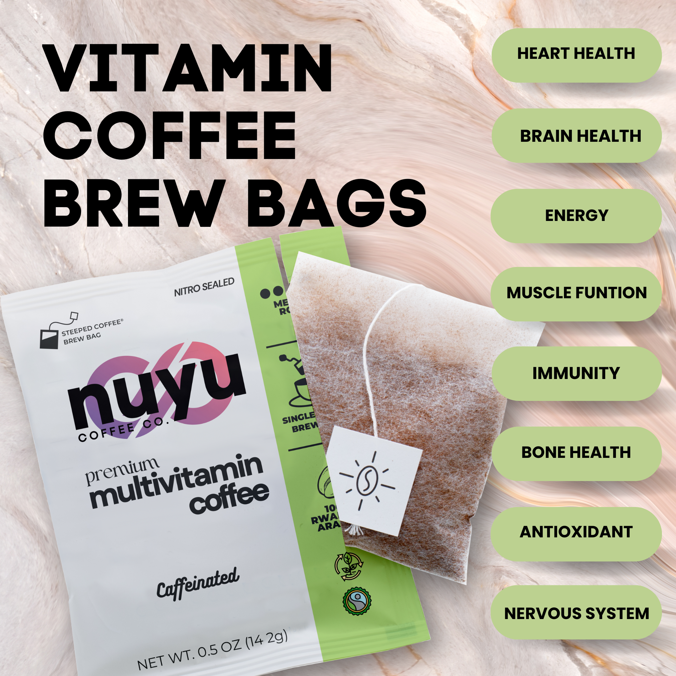 Nuyu Premium Multivitamin Coffee With 7 Brew Bags