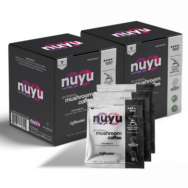 Nuyu Premium Mushroom Coffee With Brew Bags - 2 Pack / 14 Bags