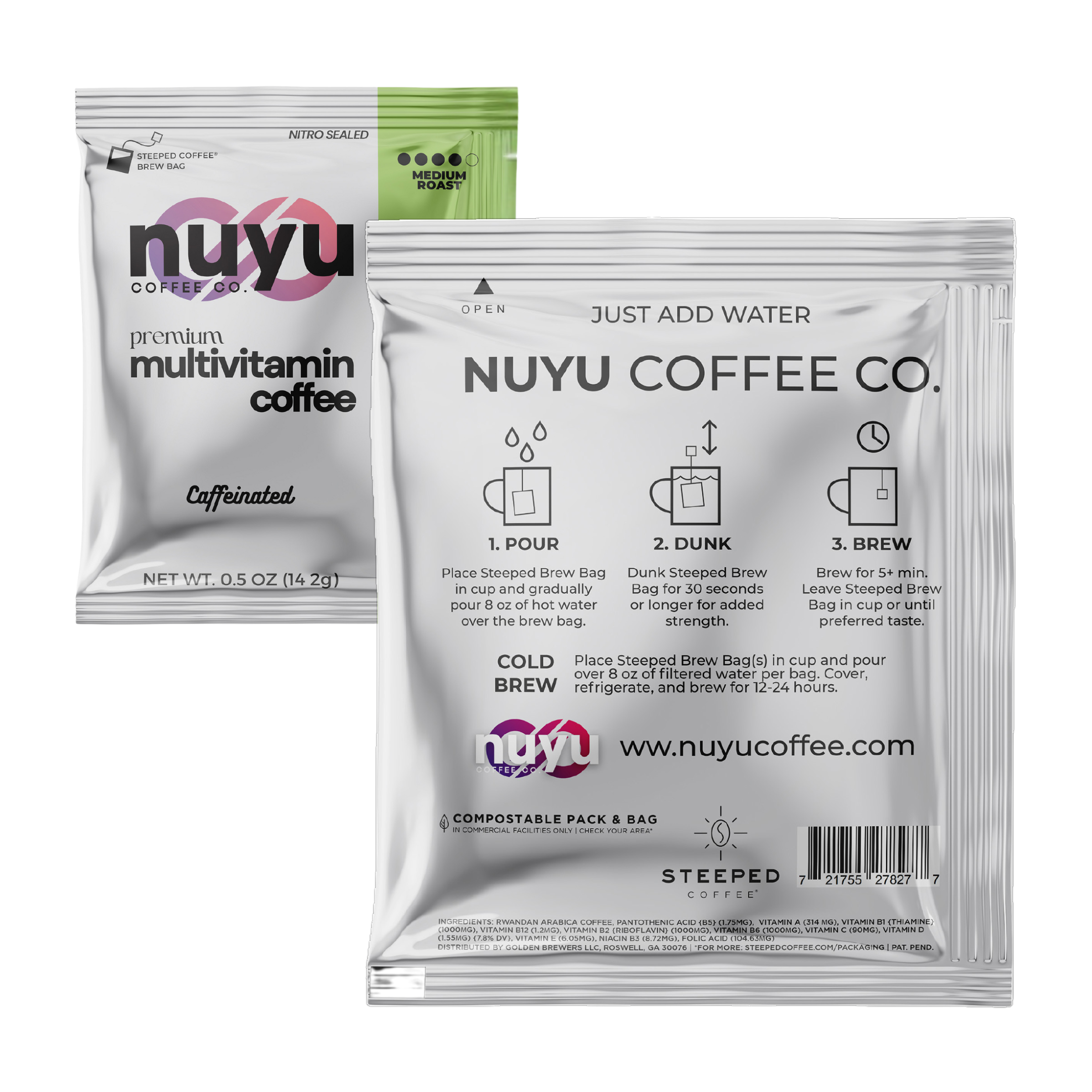 Nuyu Premium Multivitamin Coffee With 7 Brew Bags