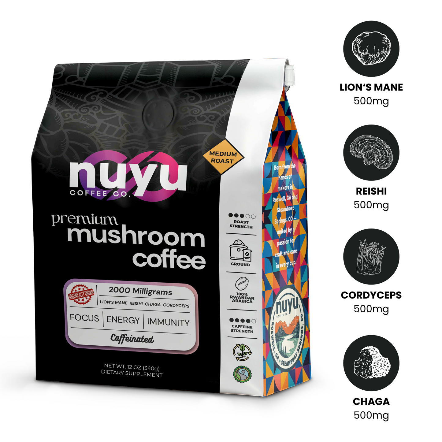 Mushroom Blend Coffee (12 oz) – Ground Coffee